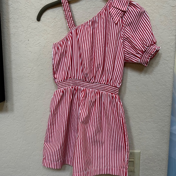 Habitual Kids One Shoulder Romper- Red, Size 10, Like New - Picture 2 of 7